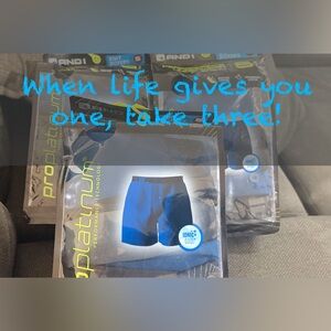 BUNDLE DEAL 3 for 1 AND1 Performance Blue Boxer Briefs